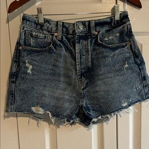 Wild Fable Blue Distressed Button up Jean Shorts